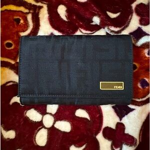 Fendi black nylon wallet. In excellent condition. Black
